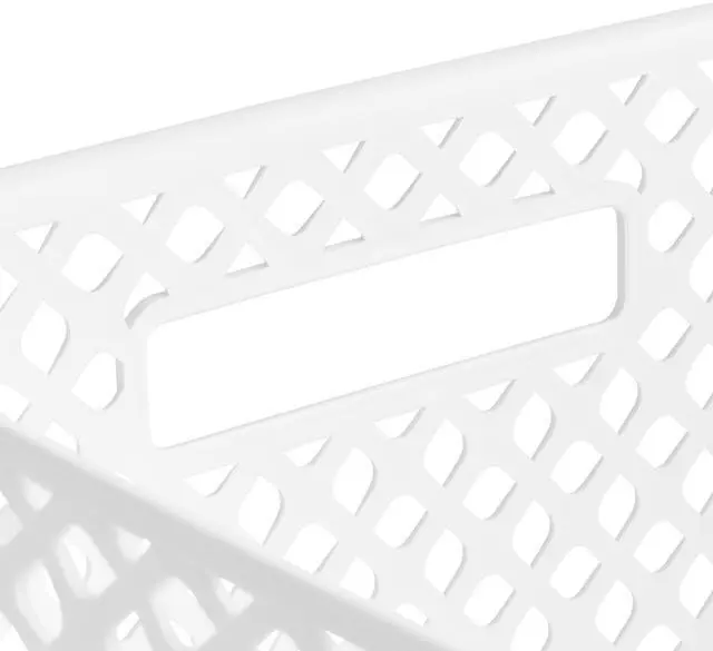 Alt view image 4 of 5 - Mainstays Cube Decorative Plastic Storage Basket, Arctic White