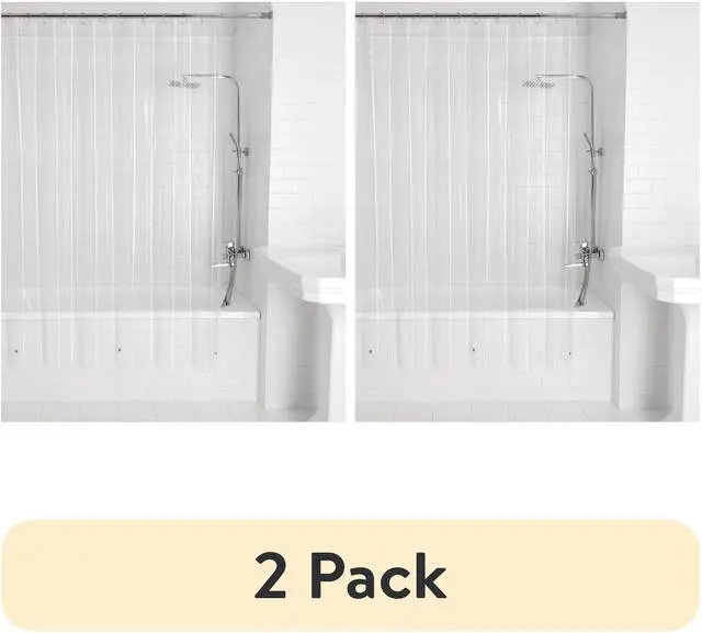Main image of (2 pack) Mainstays Light Weight PEVA Shower Liner, 70 in x 71 in, Clear