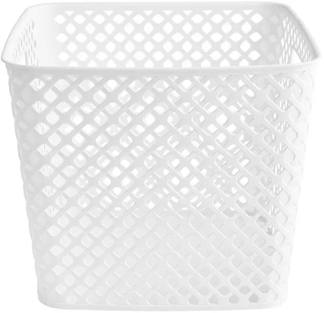 Alt view image 5 of 5 - Mainstays Cube Decorative Plastic Storage Basket, Arctic White