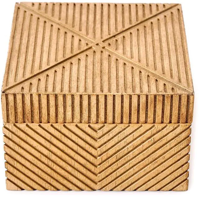 Main image of Beautiful Medium Decorative Wooden Box by Drew Barrymore 3.75" X 5.75"
