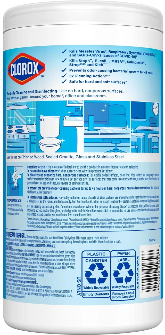 Alt view image 7 of 7 - Clorox Disinfecting Wipes Limited Edition Back to School, Bleach Free, Fresh Scent, 75 Count