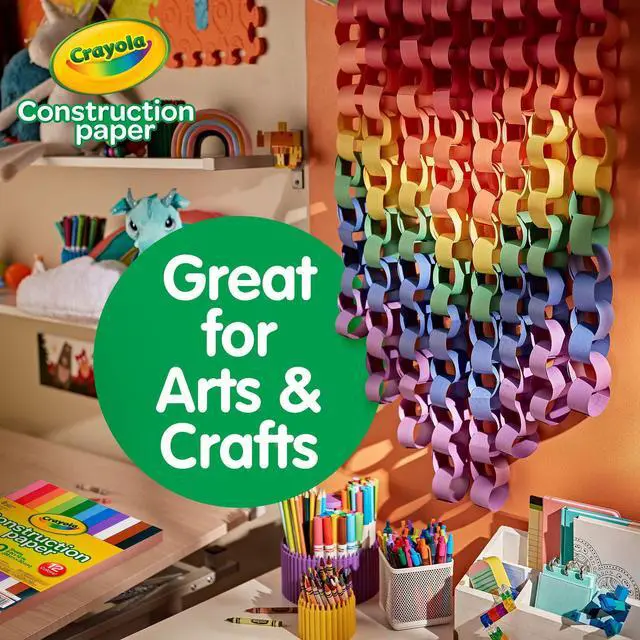 Alt view image 6 of 6 - Crayola Construction Paper, 240 Pages, Valentines Party Supplies, 10 Colors, Craft Paper
