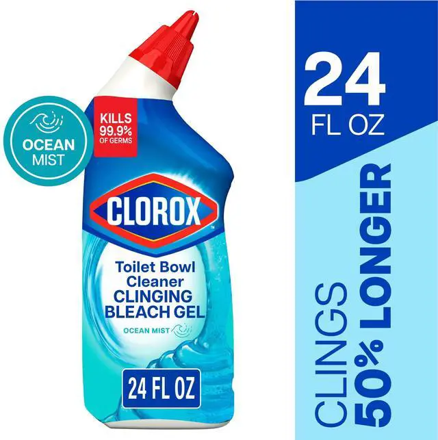 Main image of Clorox Toilet Bowl Cleaner Clinging Bleach Gel, Ocean Mist, 24 Fluid Ounces