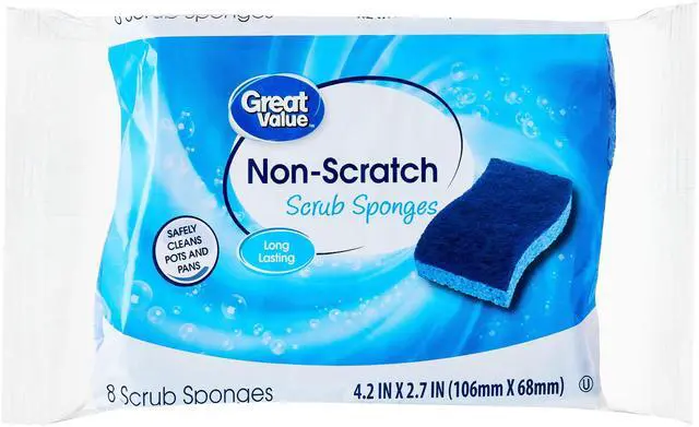Main image of Great Value Non-Scratch Scrub Sponges, 8 Count