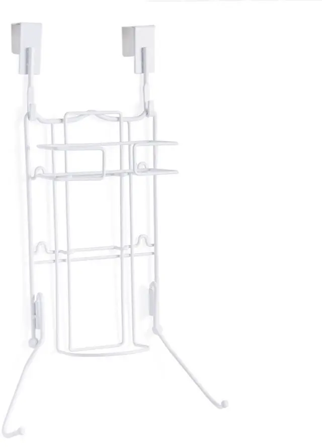 Alt view image 2 of 7 - Mainstays OvertheDoor Iron & Ironing Board Holder SpaceSaving Steel Storage Rack, White