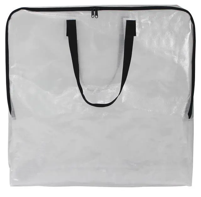Alt view image 3 of 7 - Mainstays Clear 24 Gallon Slim Storage and Moving Bag with Zipper Closure and Dual Carry Handles