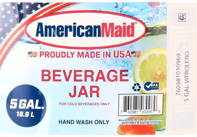 Alt view image 6 of 7 - American Maid 5 Gallon Vitrolero White Beverage Dispenser