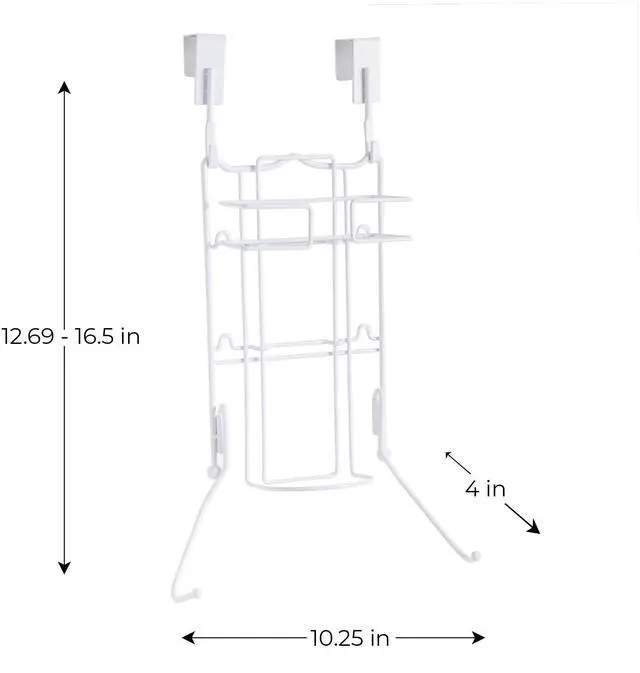Alt view image 5 of 7 - Mainstays OvertheDoor Iron & Ironing Board Holder SpaceSaving Steel Storage Rack, White