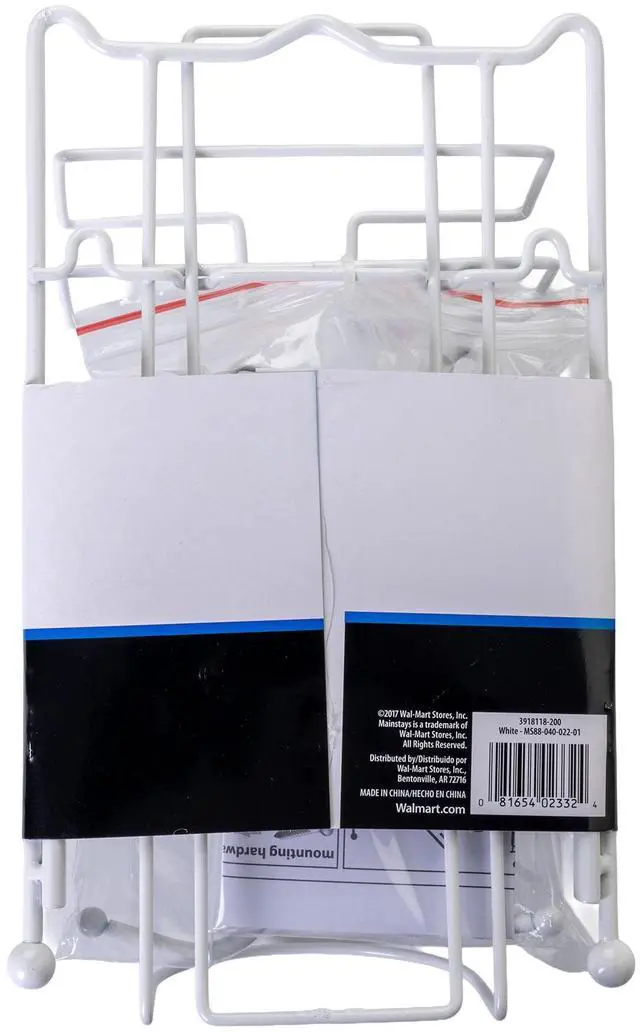 Alt view image 6 of 7 - Mainstays OvertheDoor Iron & Ironing Board Holder SpaceSaving Steel Storage Rack, White