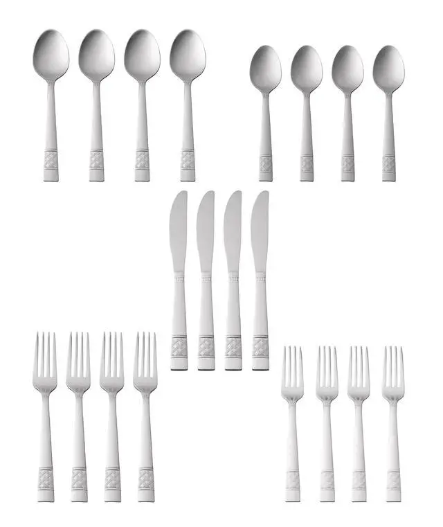 Alt view image 2 of 6 - Mainstays Pierremont 20 Piece Polished Stainless Steel Flatware Set, Silver Tableware