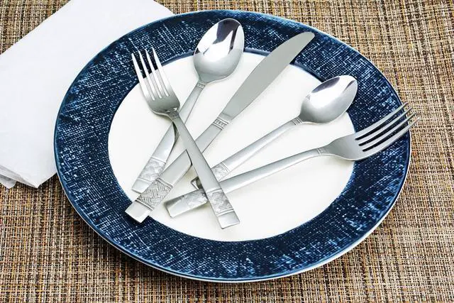 Alt view image 3 of 6 - Mainstays Pierremont 20 Piece Polished Stainless Steel Flatware Set, Silver Tableware