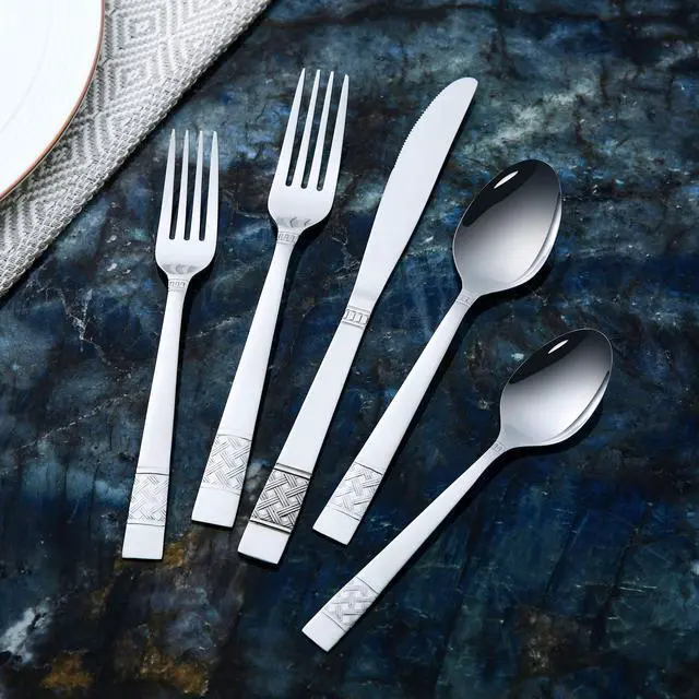 Alt view image 6 of 6 - Mainstays Pierremont 20 Piece Polished Stainless Steel Flatware Set, Silver Tableware