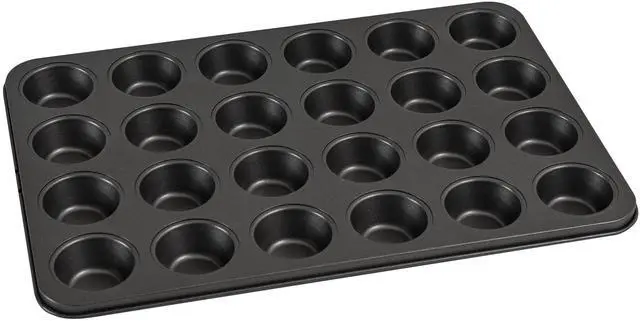 Main image of Mainstays 24-Cavity Mini Metal Muffin Pan, Gray