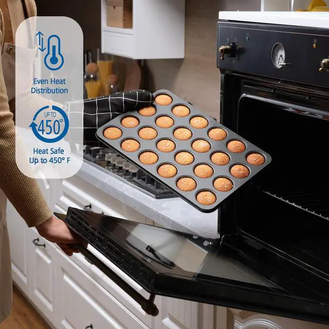 Alt view image 2 of 7 - Mainstays 24-Cavity Mini Metal Muffin Pan, Gray