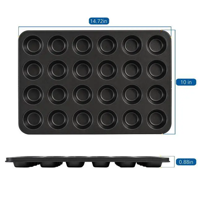 Alt view image 4 of 7 - Mainstays 24-Cavity Mini Metal Muffin Pan, Gray