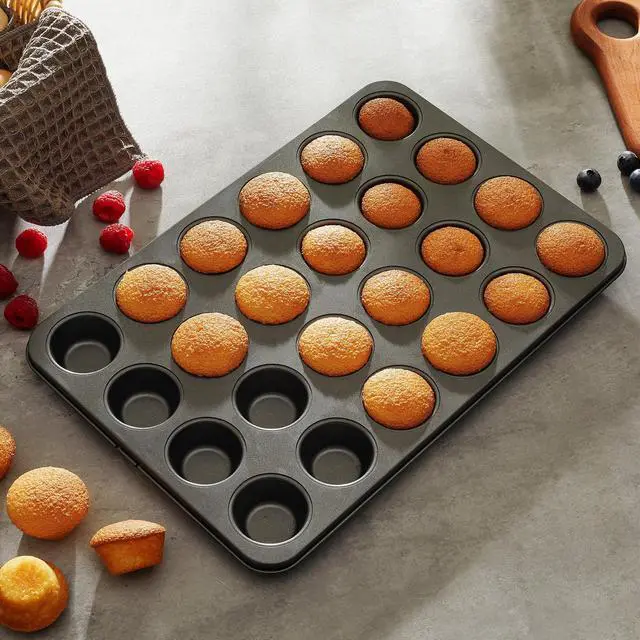 Alt view image 6 of 7 - Mainstays 24-Cavity Mini Metal Muffin Pan, Gray