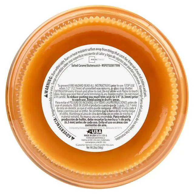 Alt view image 7 of 7 - Mainstays Single-Wick Scented Glass Jar Candle, Salted Caramel Butterscotch, 20 oz