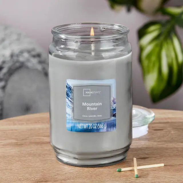 Alt view image 5 of 5 - Mainstays Mountain River Single-Wick Scented Glass Jar Candle, 20 oz
