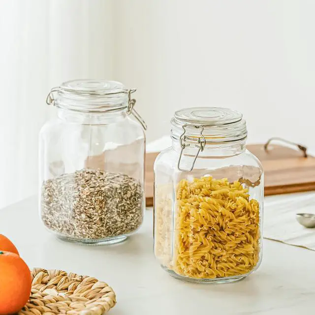 Alt view image 3 of 5 - Mainstays 67 oz Glass Airtight Food Storage Jar Canister with Locking Lid, Kitchen Pantry Storage Container for Dry Food, Coffee, Sugar and Pantry Organization