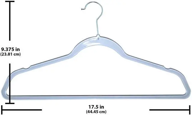 Alt view image 2 of 4 - Mainstays Plastic Clothes Hangers, Slim Swivel Hook, Clear, 10 Pack