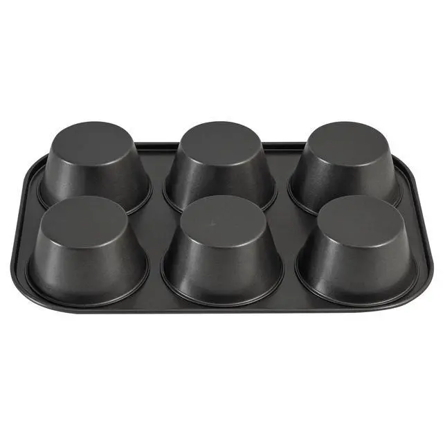 Alt view image 7 of 7 - Mainstays 6 Cup Jumbo Muffin Pan, Non-Stick Bakeware,3.4 inch Diameter Cups,Gray,Carbon Steel