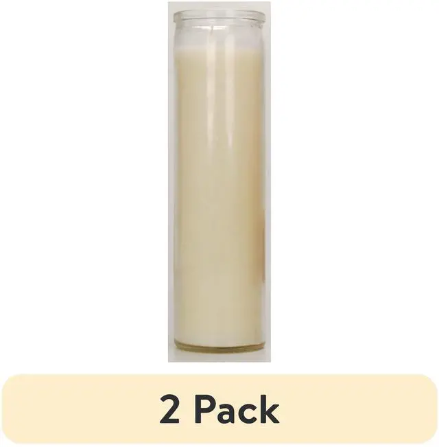 Main image of (2 pack) Mainstays Prayer Candle, Clear Glass, White Wax, 8 in