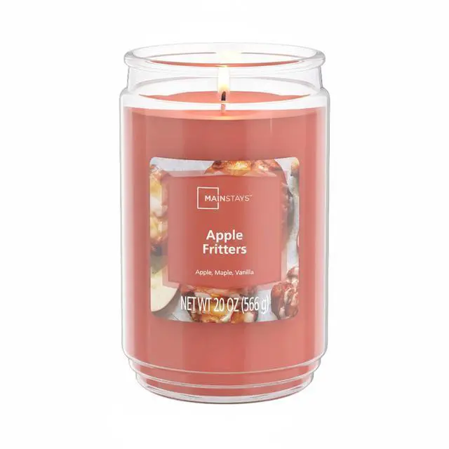 Main image of Mainstays Apple Fritters Single-Wick Scented Glass Jar Candle, 20 oz