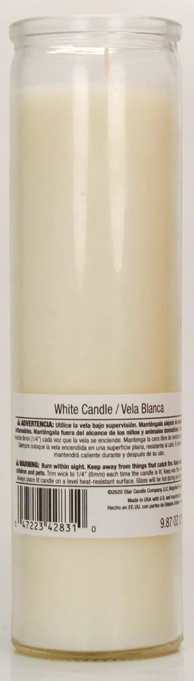Alt view image 3 of 4 - (2 pack) Mainstays Prayer Candle, Clear Glass, White Wax, 8 in