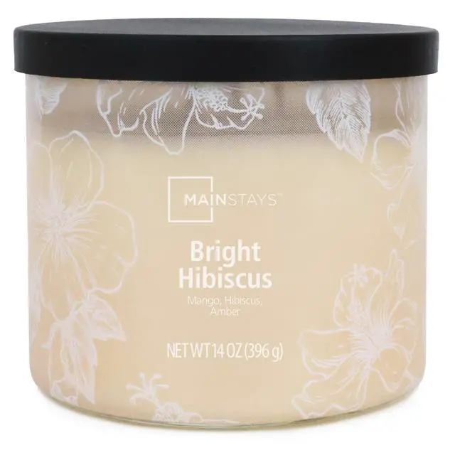 Alt view image 2 of 5 - Mainstays 3-Wick Ombre Wrap Bright Hibiscus Scented Candle, 14 oz