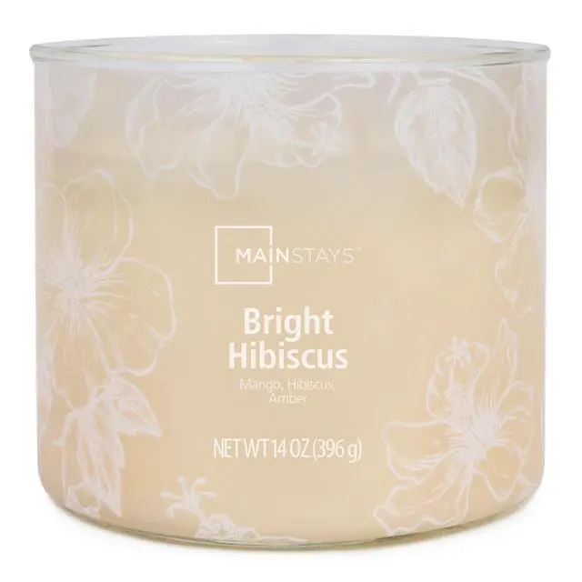 Alt view image 3 of 5 - Mainstays 3-Wick Ombre Wrap Bright Hibiscus Scented Candle, 14 oz