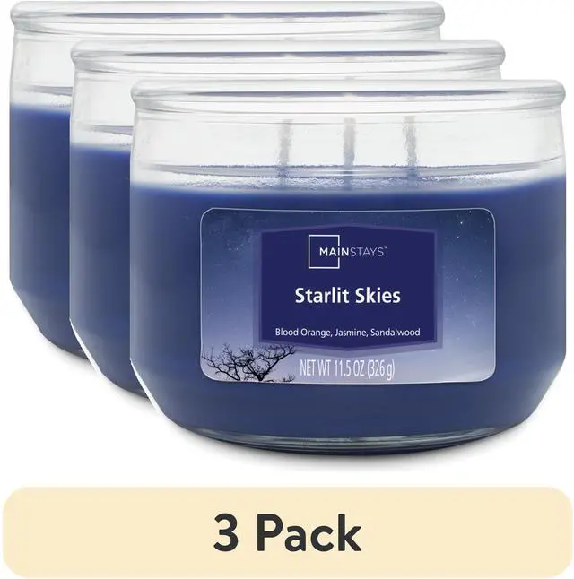 Main image of (3 pack) Mainstays Starlit Skies 3-Wick Scented Jar Candle, 11.5 oz