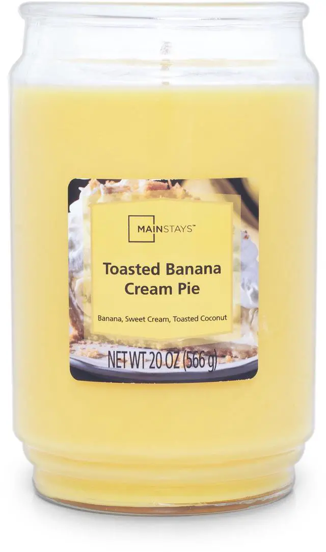 Main image of Mainstays Toasted Banana Cream Pie Scented Single Wick Candle, 20 oz