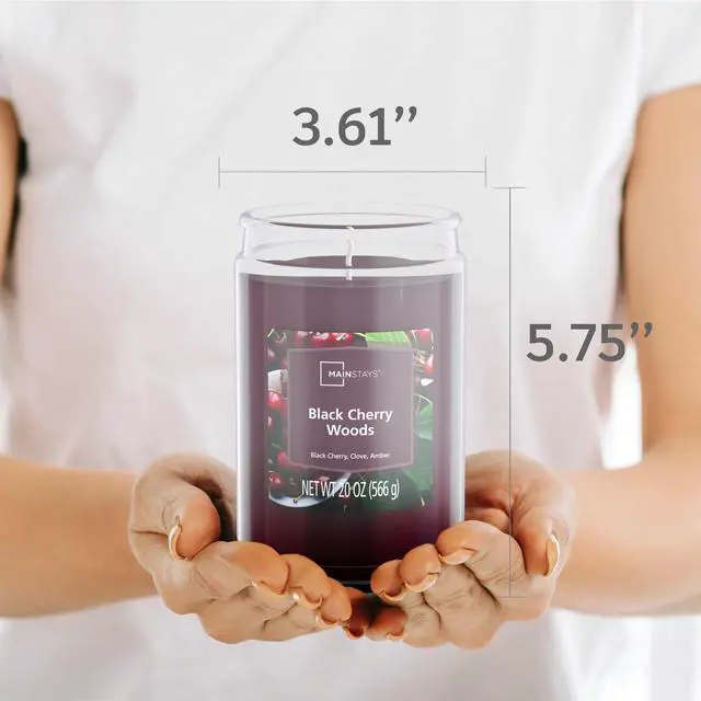 Alt view image 4 of 4 - Mainstays Black Cherry Woods Single-Wick Scented Glass Jar Candle, 20 oz