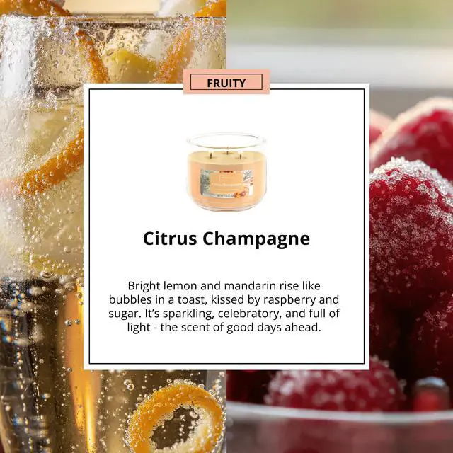 Alt view image 4 of 7 - (4 pack) Mainstays 3-Wick Scented Glass Jar Candle, Citrus Champagne, 11.5 oz
