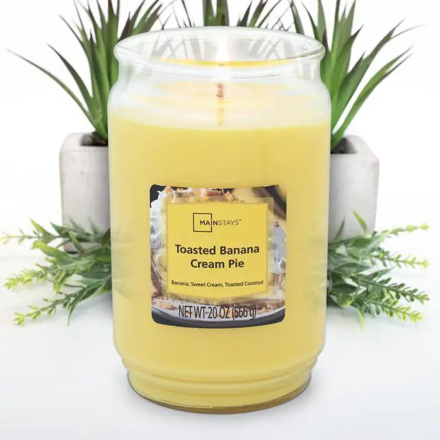 Alt view image 4 of 4 - Mainstays Toasted Banana Cream Pie Scented Single Wick Candle, 20 oz
