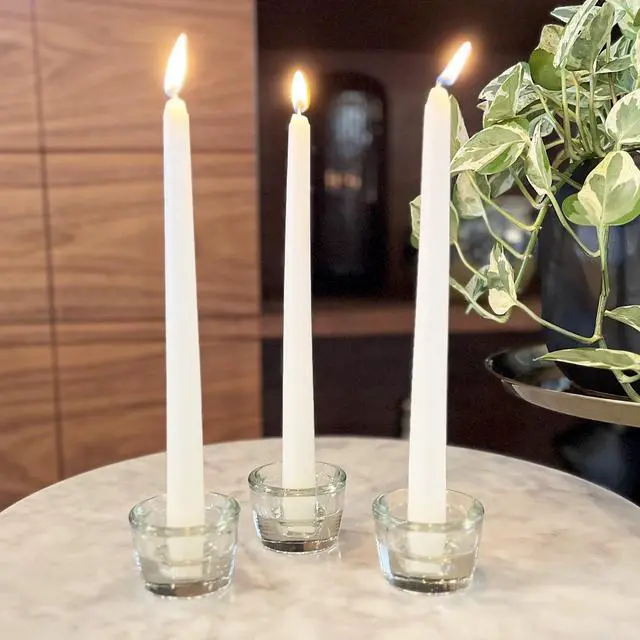 Alt view image 3 of 6 - (2 pack) Mainstays 10 in Unscented Ivory Taper Candles, 4 Pack