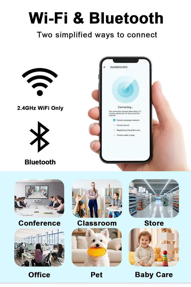 Alt view image 3 of 6 - Mini Camera - 4K HD Wireless Small Camera - Tiny Indoor Security Cameras with Night Vision & Motion Detection, APP Control Nanny Cam for Home, Office, Baby, Pet, Miniguard Cam ( 2.4G & 5GHz WiFi )