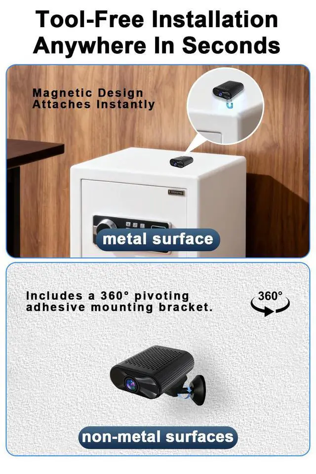 Alt view image 4 of 6 - Mini Camera - 4K HD Wireless Small Camera - Tiny Indoor Security Cameras with Night Vision & Motion Detection, APP Control Nanny Cam for Home, Office, Baby, Pet, Miniguard Cam ( 2.4G & 5GHz WiFi )
