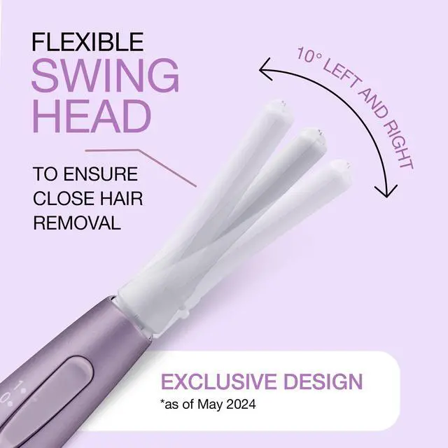 Alt view image 4 of 6 - Panasonic Eyebrow & Facial Hair Trimmer for Women, Gentle Face Shaver for Peach Fuzz, Brows & Upper Lip, Flexible Head, Compact Battery-Operated Beauty Tool - ES-WF71-V