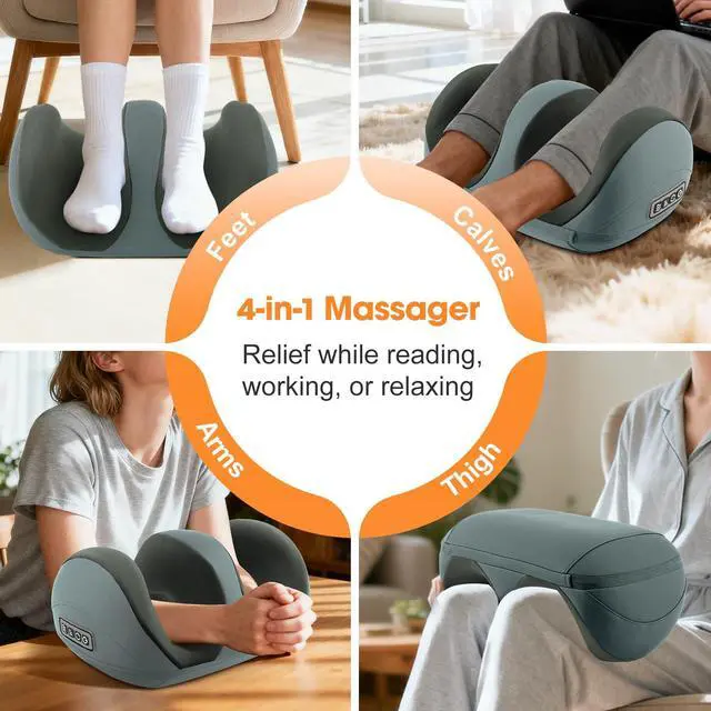 Alt view image 3 of 6 - Shiatsu Foot Massager, Foot and Calf Massager with Heat, Grey