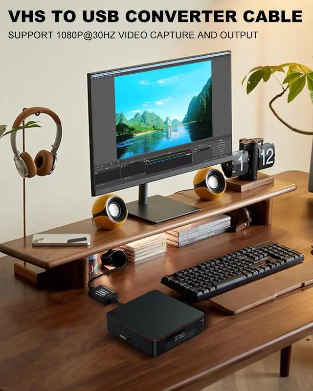 Alt view image 2 of 6 - Oassuose VHS to Digital Converter,USB-A/USB-C Video 1080P Capture Card