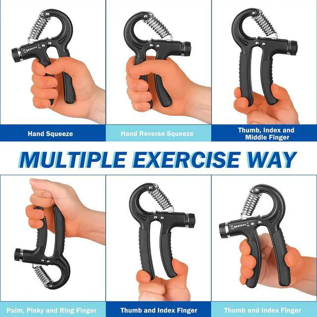Alt view image 4 of 6 - AIXPI Grip Strength Trainer, Hand Grip Exerciser Strengthener with Adjustable Resistance 11-132 Lbs (5-60kg), Forearm Strengthener, Hand Exerciser for Muscle Building and Injury Recover 2 Pack