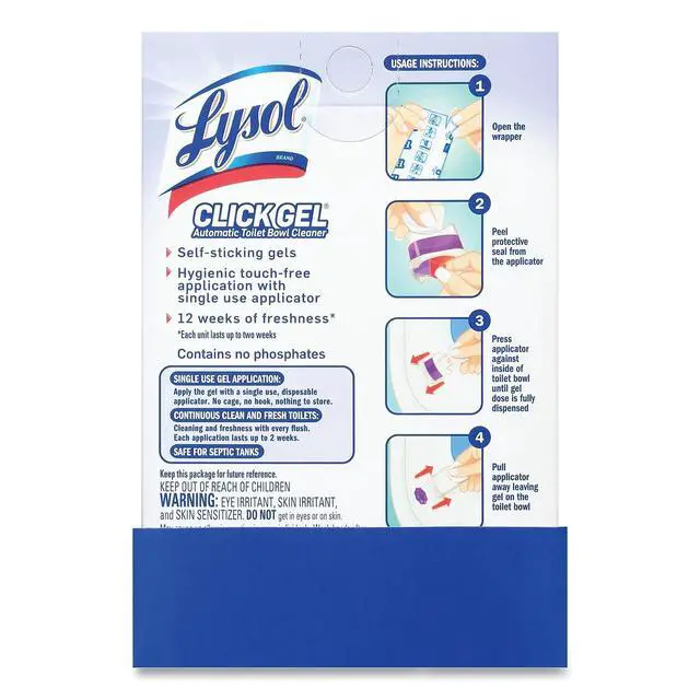 Alt view image 2 of 6 - Lysol Click Gel Automatic Toilet Bowl Cleaner, Bathroom Essentials, Toilet Freshener, Refreshing Lavender Scent, 6 Count (Pack of 1)