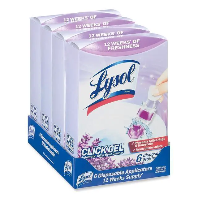 Alt view image 4 of 6 - Lysol Click Gel Automatic Toilet Bowl Cleaner, Bathroom Essentials, Toilet Freshener, Refreshing Lavender Scent, 6 Count (Pack of 1)