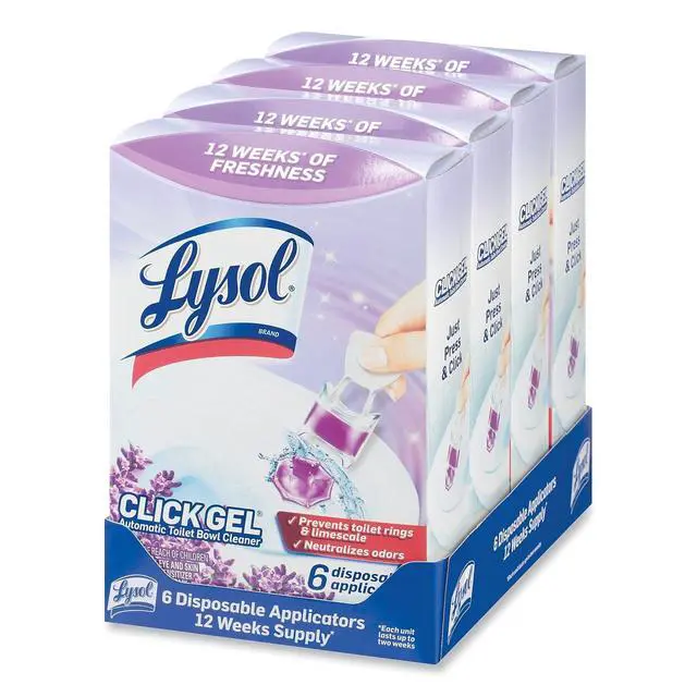 Alt view image 5 of 6 - Lysol Click Gel Automatic Toilet Bowl Cleaner, Bathroom Essentials, Toilet Freshener, Refreshing Lavender Scent, 6 Count (Pack of 1)
