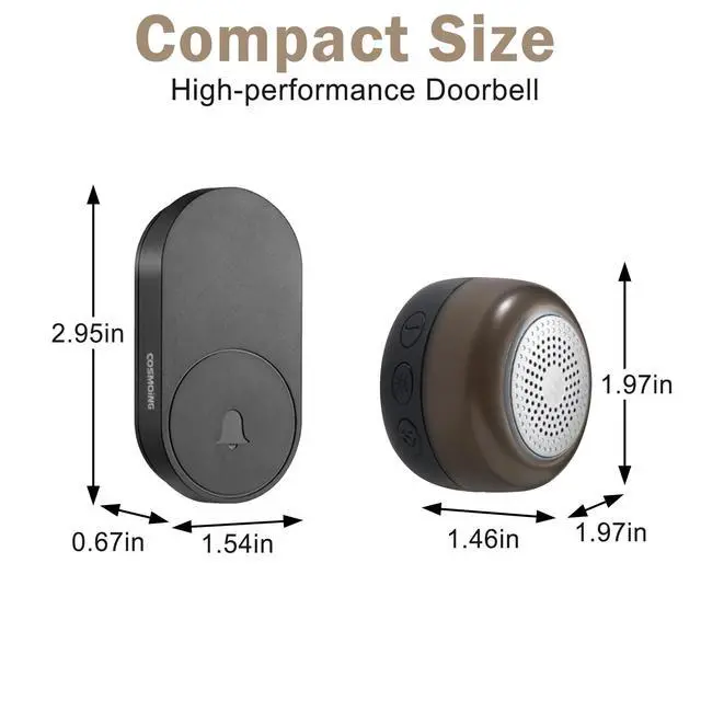 Alt view image 4 of 5 - Wireless Doorbell 59 Chimes 6 LED Flash