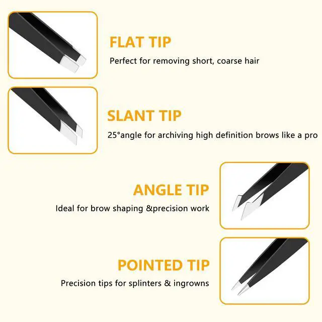 Alt view image 2 of 5 - DTDNZKN 4 PCS Stainless Steel Tweezers Set Black