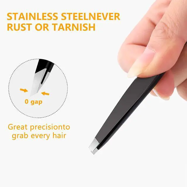 Alt view image 3 of 5 - DTDNZKN 4 PCS Stainless Steel Tweezers Set Black