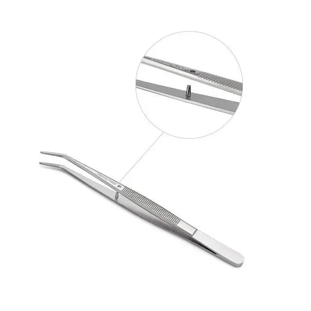 Alt view image 4 of 5 - Stainless Steel Tweezers, with Curved Serrated Tip Multipurpose Sewing Machine Tweezers Forceps for Craft Repairing (2 Pcs set)