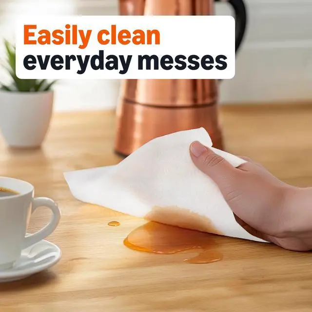 Alt view image 6 of 6 - Amazon Basics 2-Ply Flex-Sheets Paper Towels, 2-Pack, 150 Sheets per Roll, 2 Basics Rolls = 6 Regular Rolls, for Everyday Use, Spills and Messes